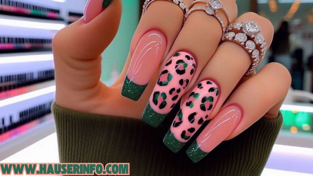 hausers December Winter ladies leopard nails