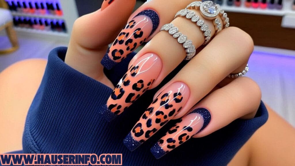 hausers December Winter ladies leopard nails