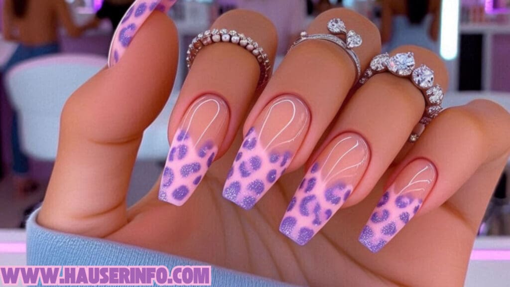 hausers ladies pink leopard winter nails