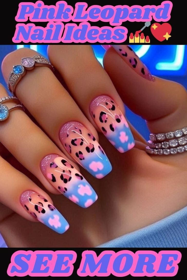 Pink Leopard Nail Ideas 💅💖 1 25 nail art pins