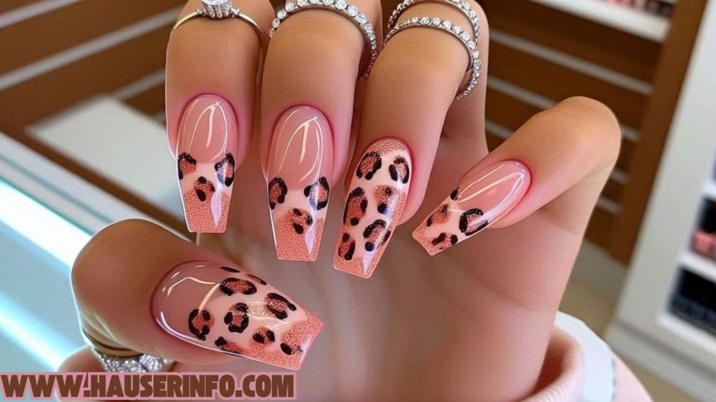hausers ladies pink leopard nails winter storm009 hausers ladies pink leopard nails winter storm