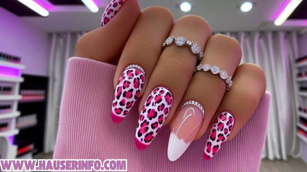 hausers ladies pink leopard nails winter storm0015 hausers ladies pink leopard nails winter storm