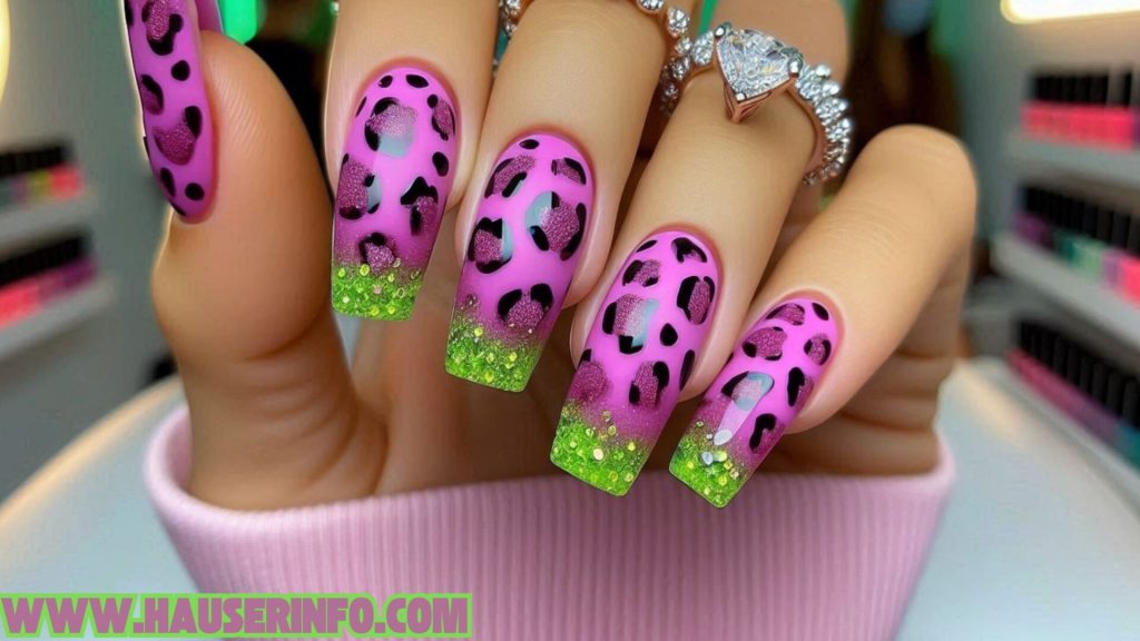 hausers ladies pink leopard nails winter storm0010 hausers ladies pink leopard nails winter storm