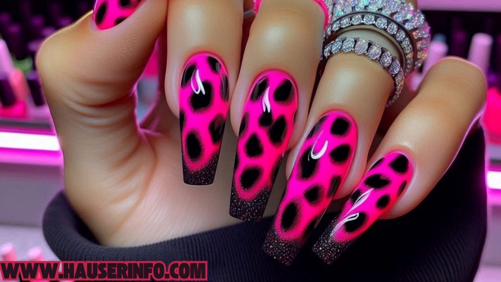 hausers ladies pink leopard nails winter storm6 hausers ladies pink leopard nails winter storm