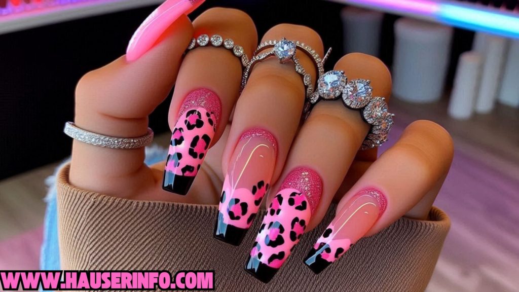 hausers ladies pink leopard nails winter storm6778989889 hausers ladies pink leopard nails winter storm