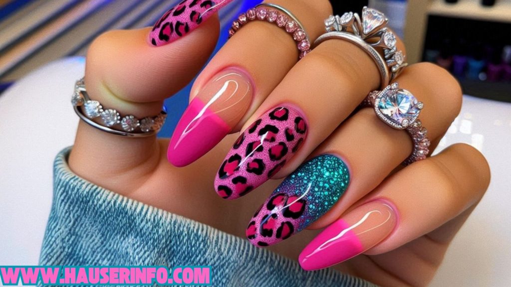 hausers ladies pink leopard nails winter storm000024 hausers ladies pink leopard nails winter storm
