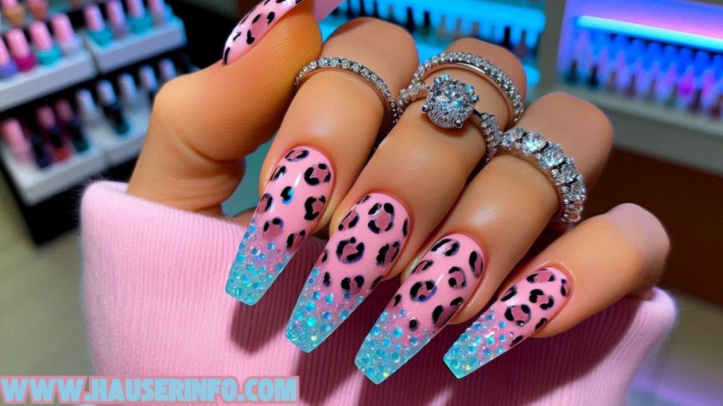 hausers ladies pink leopard nails winter storm00022 hausers ladies pink leopard nails winter storm