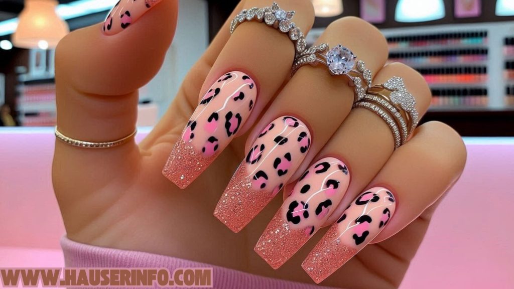 hausers ladies pink leopard nails winter storm2 hausers ladies pink leopard nails winter storm