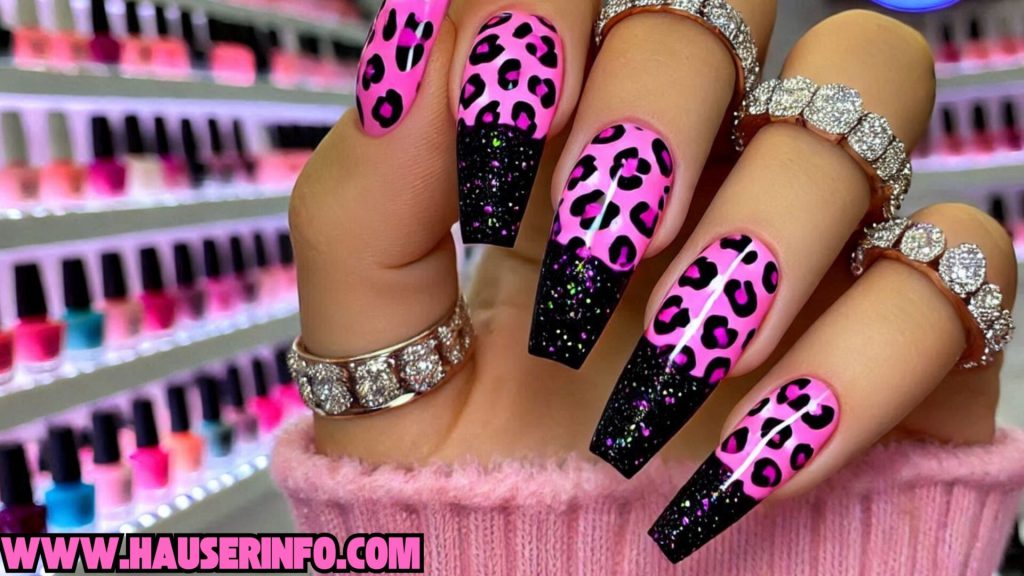 hausers ladies pink leopard nails winter storm009909998787888787 hausers ladies pink leopard nails winter storm