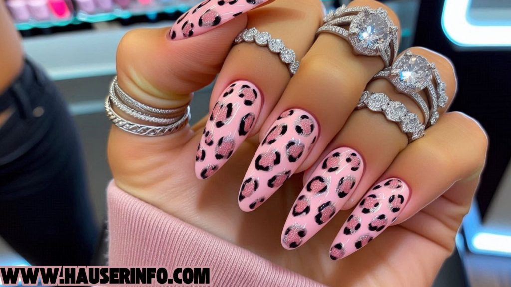 hausers ladies pink leopard nails winter storm00098 hausers ladies pink leopard nails winter storm