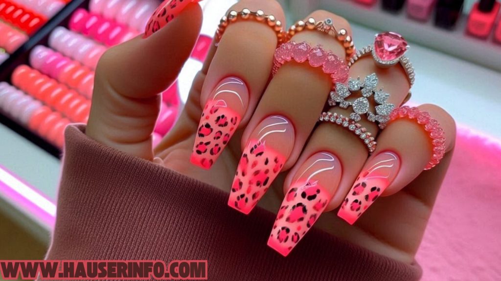 hausers ladies pink leopard nails winter storm0009879 hausers ladies pink leopard nails winter storm